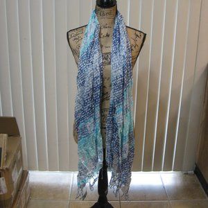 NWT Express blue white silver scarf wrap sash OS